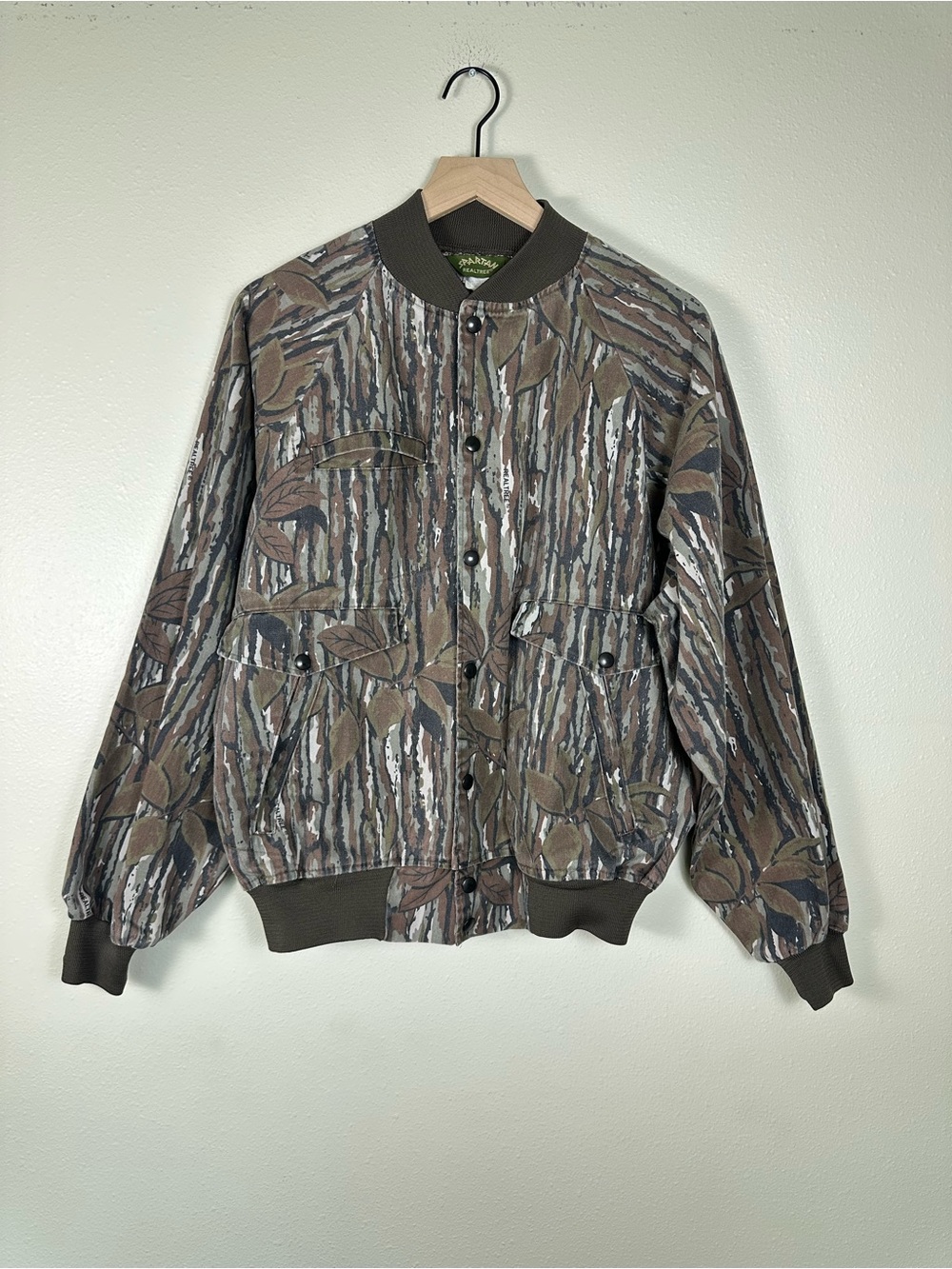 VINTAGE SPARTEN Realtree Men's L Camouflage Streetwear Hipster Bomber Jacket